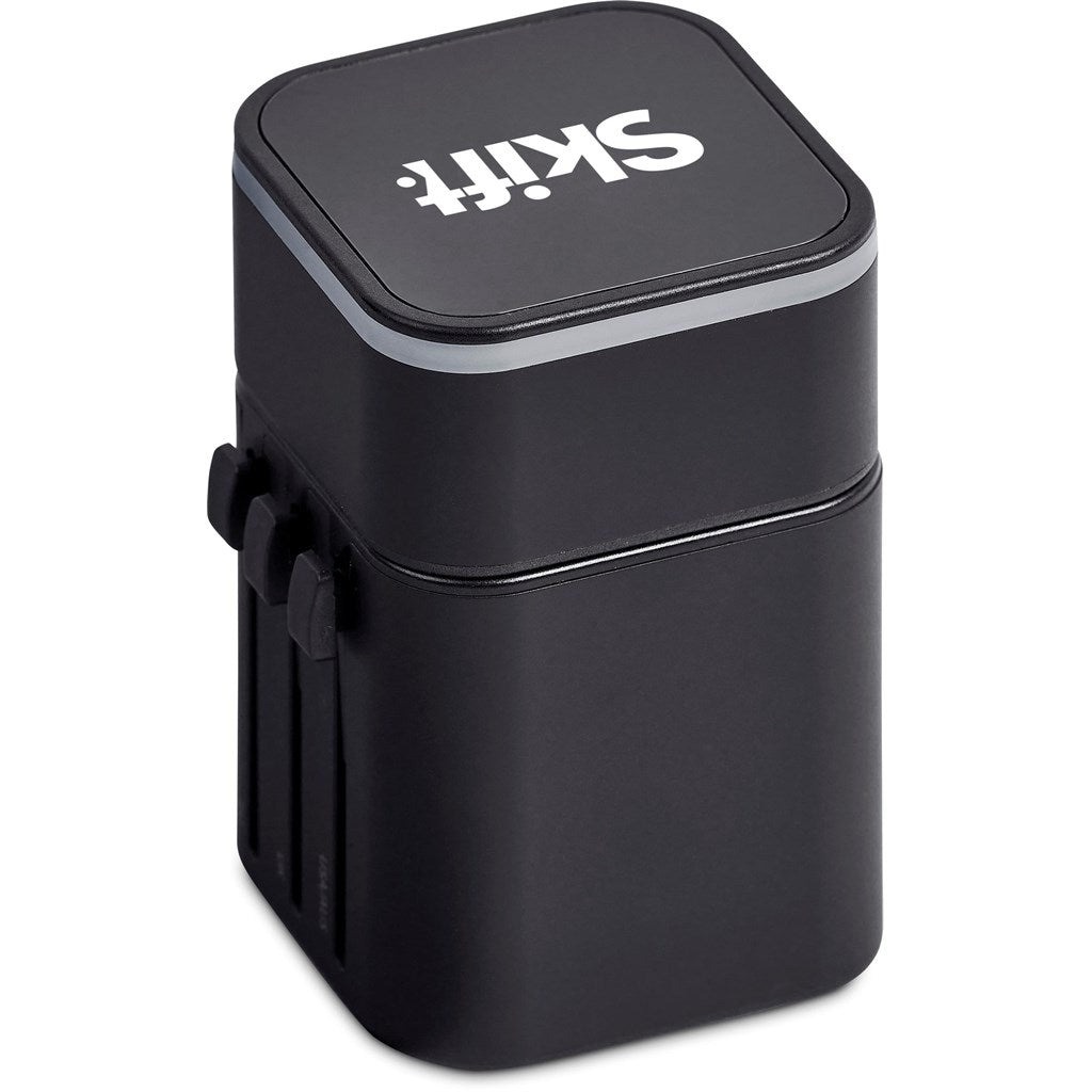 Swiss Cougar Frankfurt World Travel Adaptor - Brand your company Logo! Get a quote - Promo Lingo