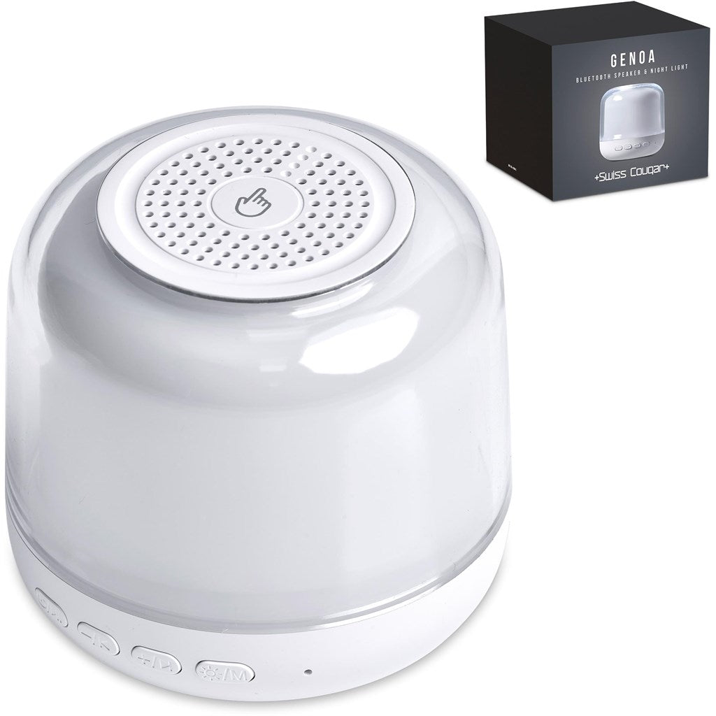 Swiss Cougar Genoa Bluetooth Speaker & Night Light - Brand your company Logo! Get a quote - Promo Lingo