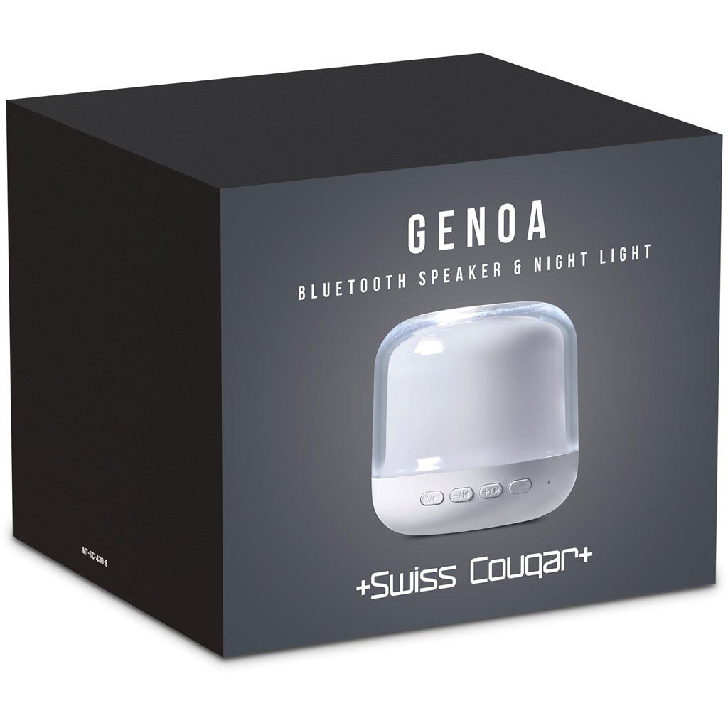 Swiss Cougar Genoa Bluetooth Speaker & Night Light - Brand your company Logo! Get a quote - Promo Lingo