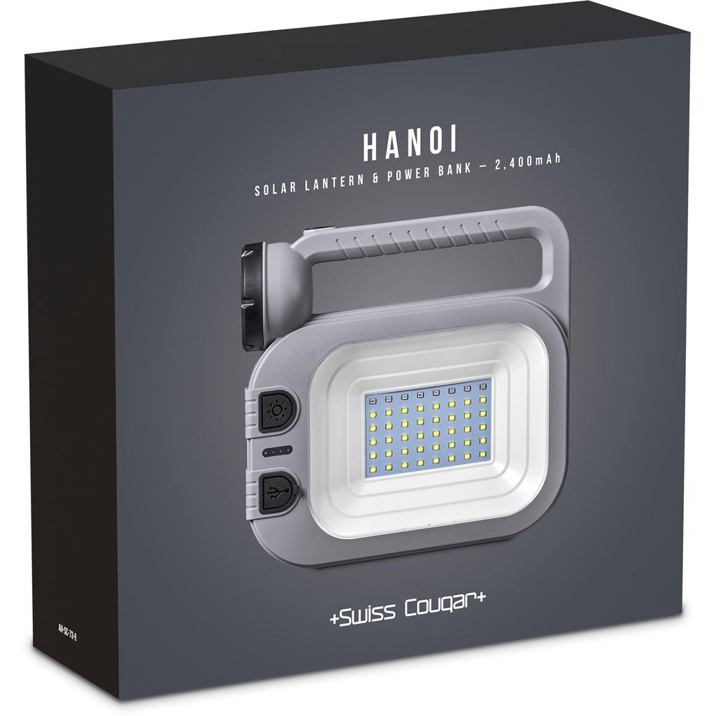 Swiss Cougar Hanoi Solar Lantern & Power Bank with 2400mAh for Outdoor Adventurers - Brand your company Logo! Get a quote - Promo Lingo