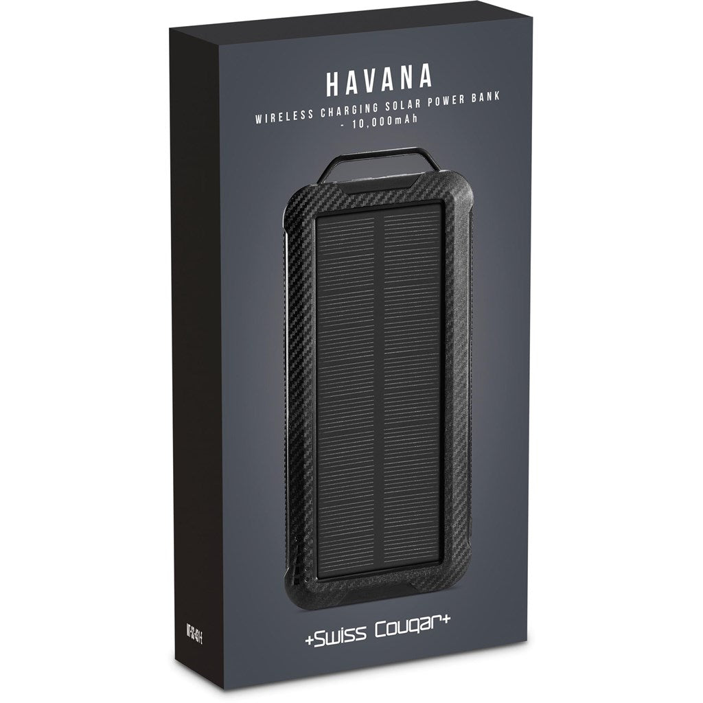 Swiss Cougar Havana Wireless Charging Solar Power Bank - 10 000mAh - Brand your company Logo! Get a quote - Promo Lingo