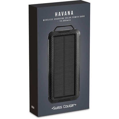 Swiss Cougar Havana Wireless Charging Solar Power Bank - 10 000mAh - Brand your company Logo! Get a quote - Promo Lingo