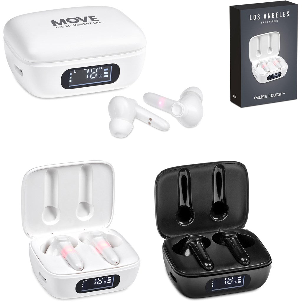 Swiss Cougar Los Angeles TWS Earbuds - Brand your company Logo! Get a quote - Promo Lingo