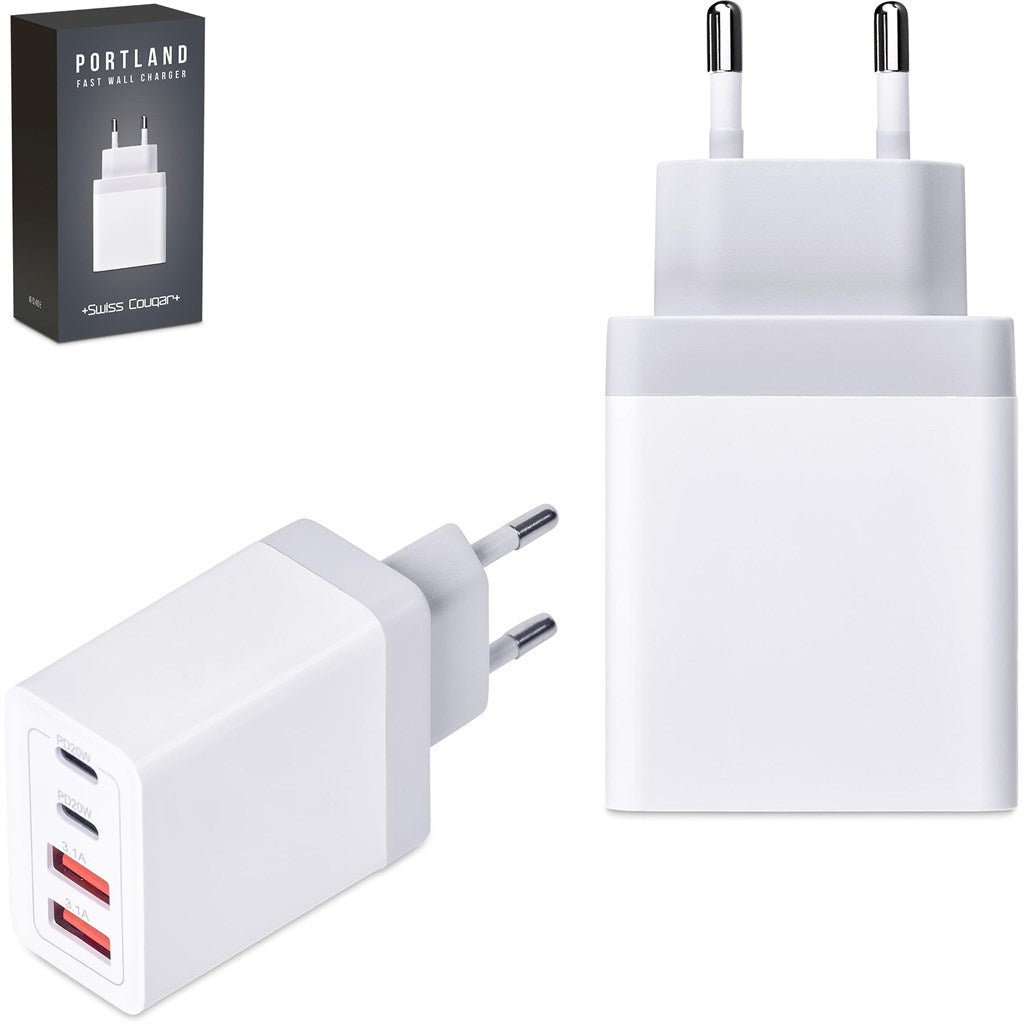 Swiss Cougar Portland Fast Wall Charger - Brand your company Logo! Get a quote - Promo Lingo
