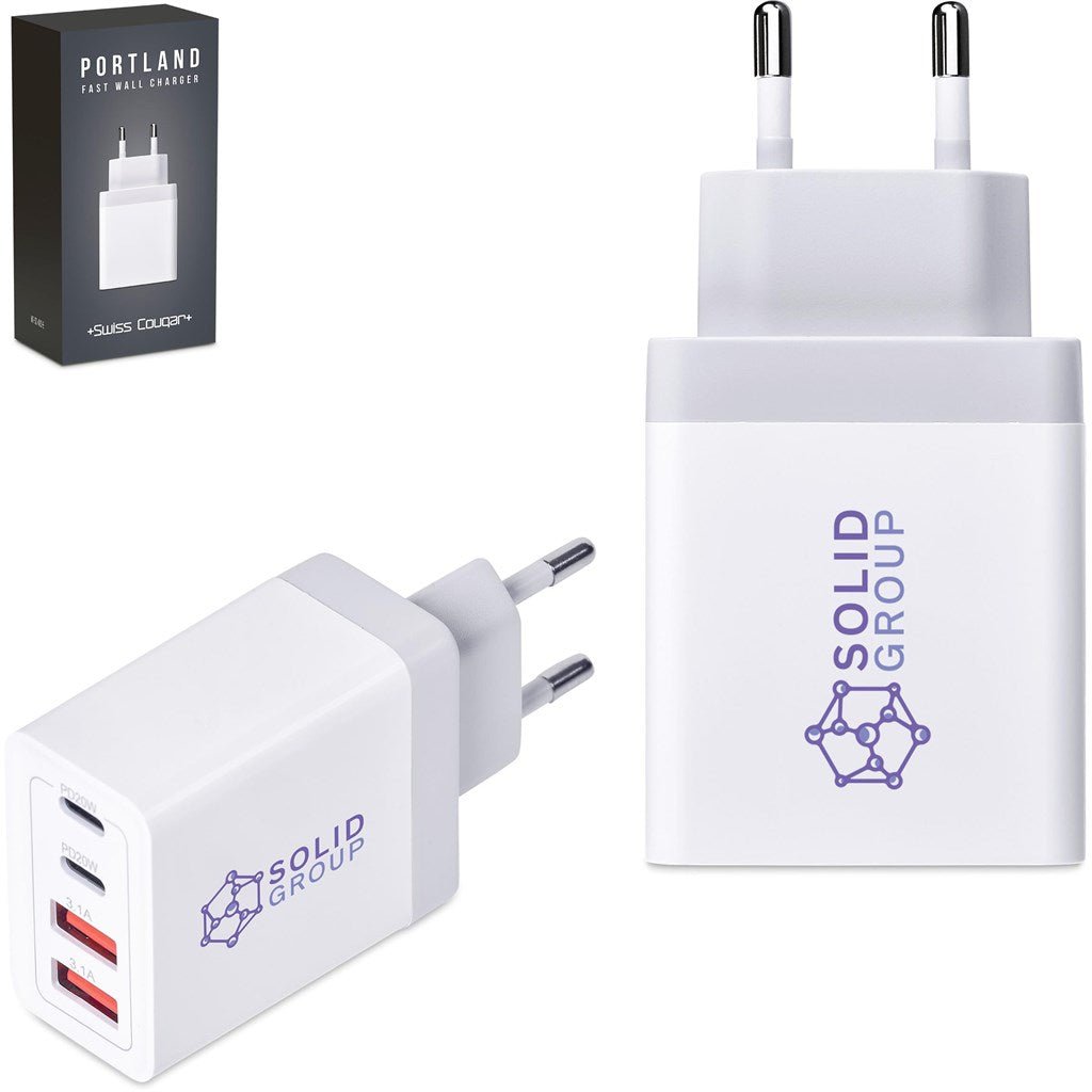 Swiss Cougar Portland Fast Wall Charger - Brand your company Logo! Get a quote - Promo Lingo