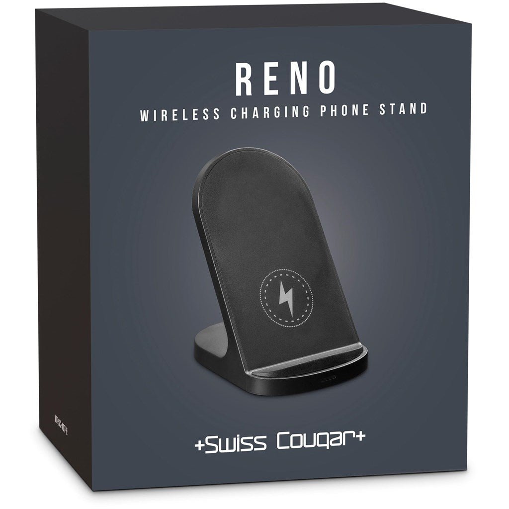 Swiss Cougar Reno Wireless Charging Phone Stand - BL - Brand your company Logo! Get a quote - Promo Lingo