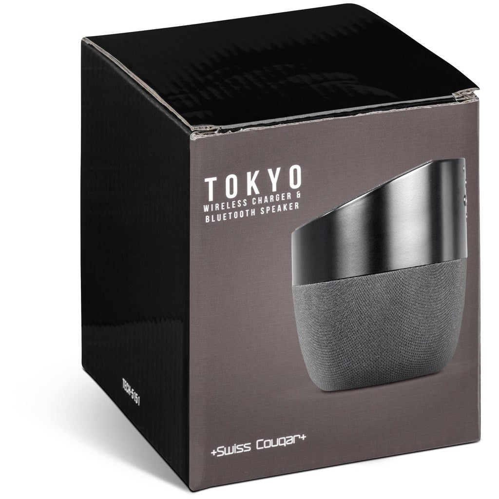 Swiss Cougar Tokyo Wireless Charger & Bluetooth Speaker - Brand your company Logo! Get a quote - Promo Lingo