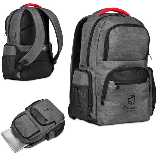 Swiss Cougar Valletta Laptop Backpack with USB Charging for Students - Brand your company Logo! Get a quote - Promo Lingo