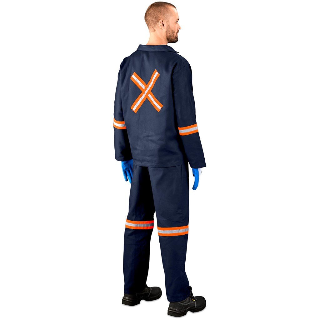 Technician 100% Cotton Conti Suit - Reflective Arms, Legs & Back - Orange Tape - Brand your company Logo! Get a quote - Promo Lingo