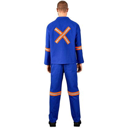 Technician 100% Cotton Conti Suit - Reflective Arms, Legs & Back - Orange Tape - Brand your company Logo! Get a quote - Promo Lingo