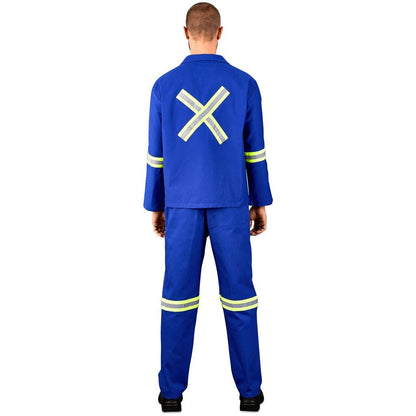 Technician 100% Cotton Conti Suit - Reflective Arms, Legs & Back - Yellow Tape - Brand your company Logo! Get a quote - Promo Lingo