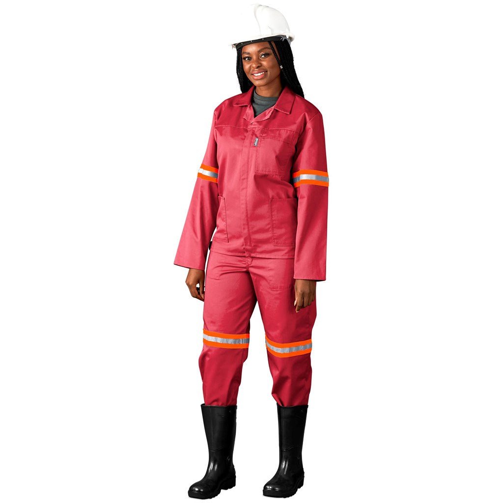 Trade Polycotton Conti - Suit Reflective Arms, Legs & Back - Orange Tape - Brand your company Logo! Get a quote - Promo Lingo