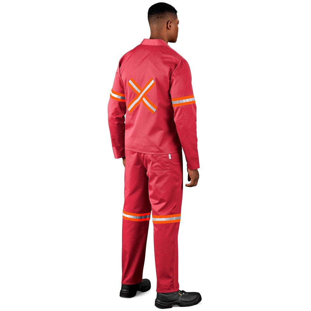 Trade Polycotton Conti - Suit Reflective Arms, Legs & Back - Orange Tape - Brand your company Logo! Get a quote - Promo Lingo