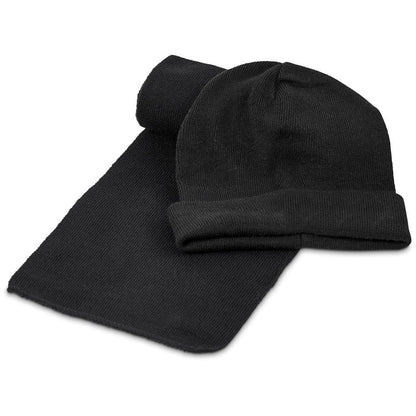 Tundra Winter Gift Set: Scarf and Beanie for Cozy Warmth - Brand your company Logo! Get a quote - Promo Lingo