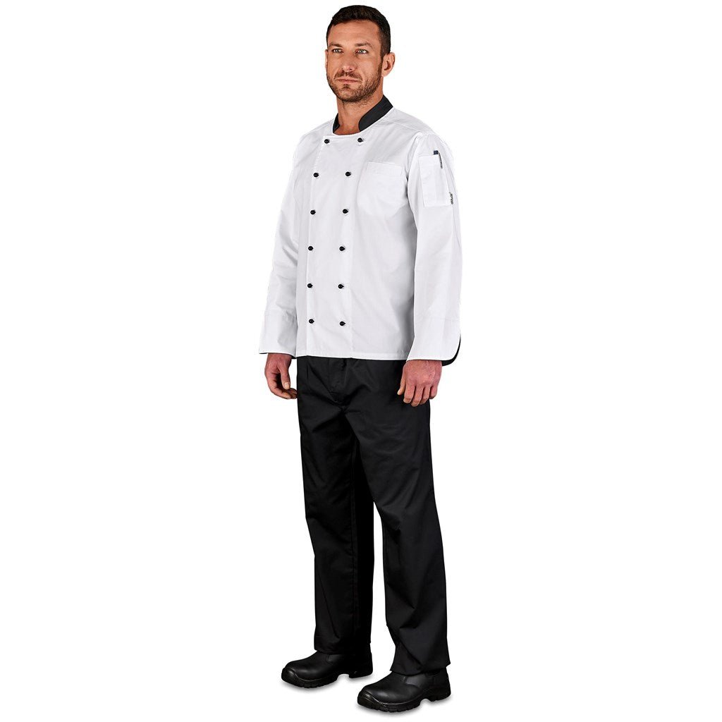 Unisex Long Sleeve Toulon Chef Jacket - Brand your company Logo! Get a quote - Promo Lingo