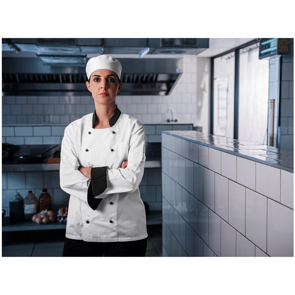 Unisex Long Sleeve Toulon Chef Jacket - Brand your company Logo! Get a quote - Promo Lingo