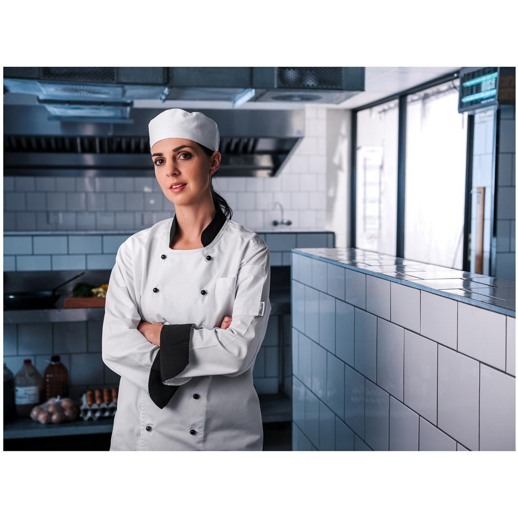Unisex Long Sleeve Toulon Chef Jacket - Brand your company Logo! Get a quote - Promo Lingo