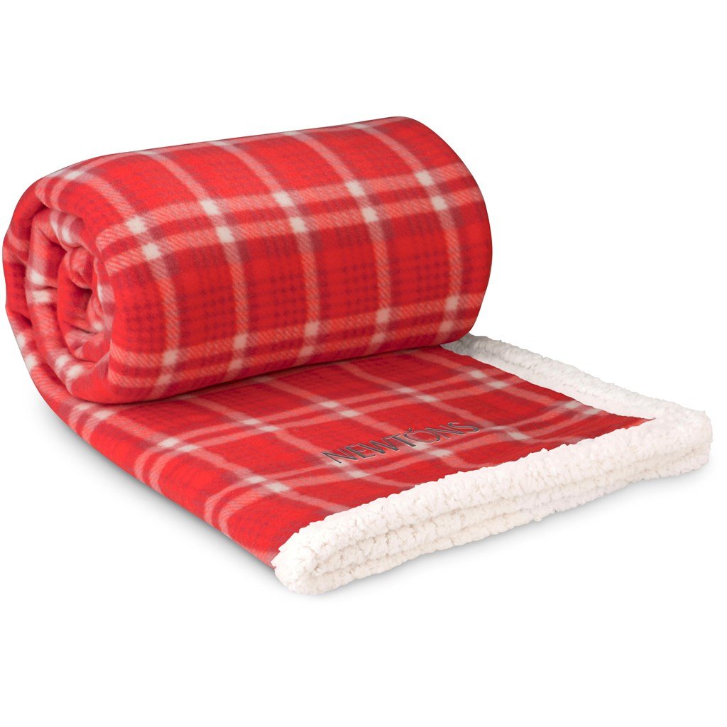 US Basic Everest Sherpa Fleece Blanket - Red - Brand your company Logo! Get a quote - Promo Lingo