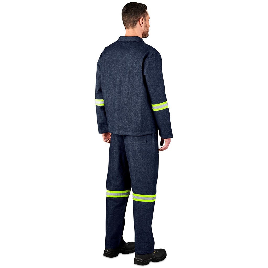Vintage 100% Cotton Denim Conti Suit - Reflective Arms & Legs - Yellow Tape - Brand your company Logo! Get a quote - Promo Lingo