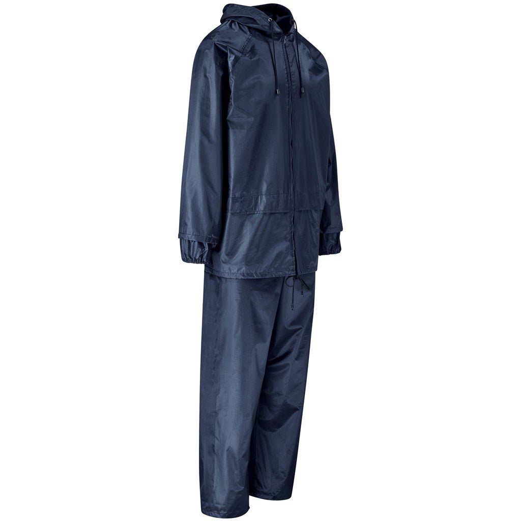 Weather Polyester/PVC Rainsuit - Navy - Brand your company Logo! Get a quote - Promo Lingo