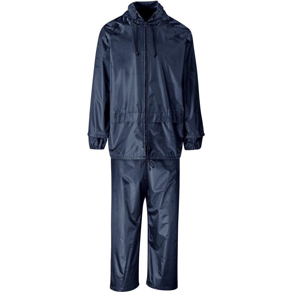 Weather Polyester/PVC Rainsuit - Navy - Brand your company Logo! Get a quote - Promo Lingo