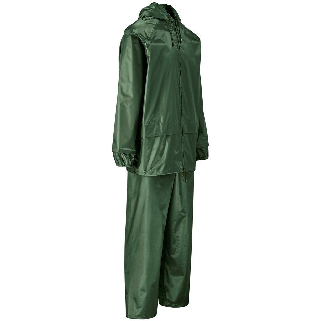 Weather Polyester/PVC Rainsuit - Olive - Brand your company Logo! Get a quote - Promo Lingo